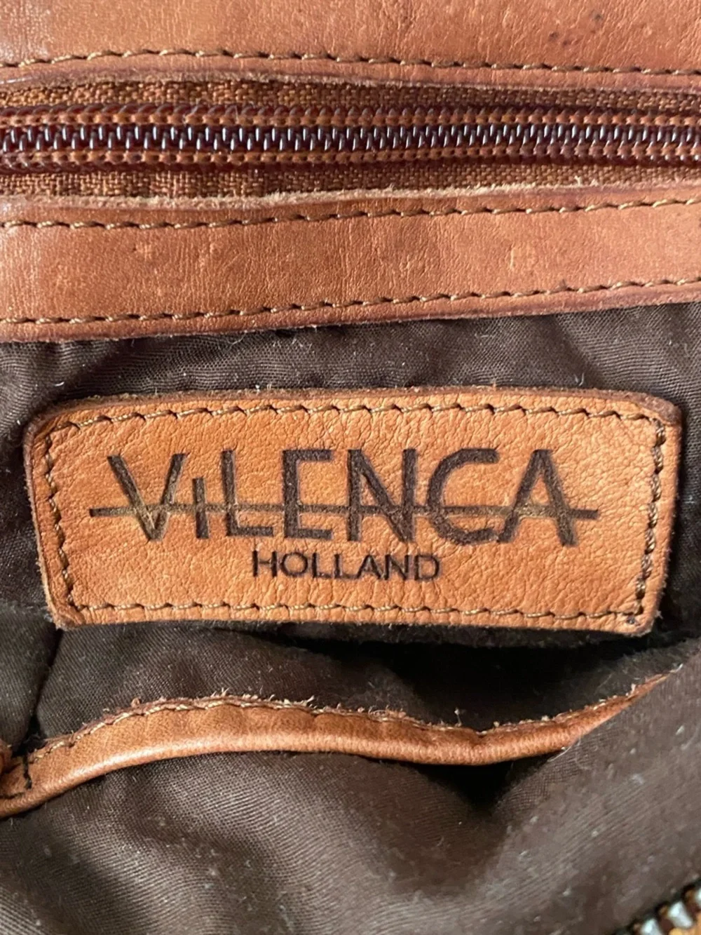 VILENCA HOLLAND Brown Distressed Woven Leather Boho Hobo Crossbody Bag
